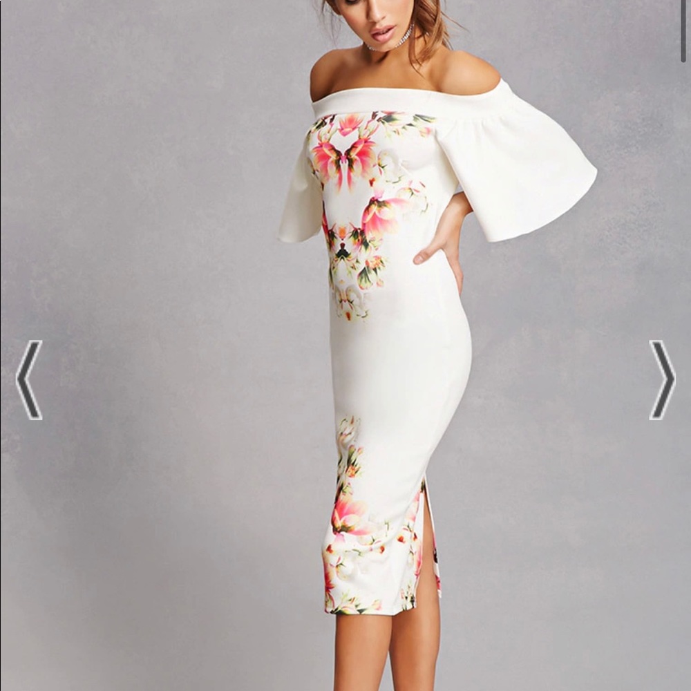 True Violet floral midi dress